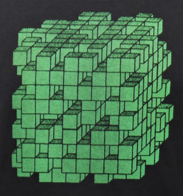 "Cubic 01" Vネック ネイビー地 半袖 - 画像 (4)