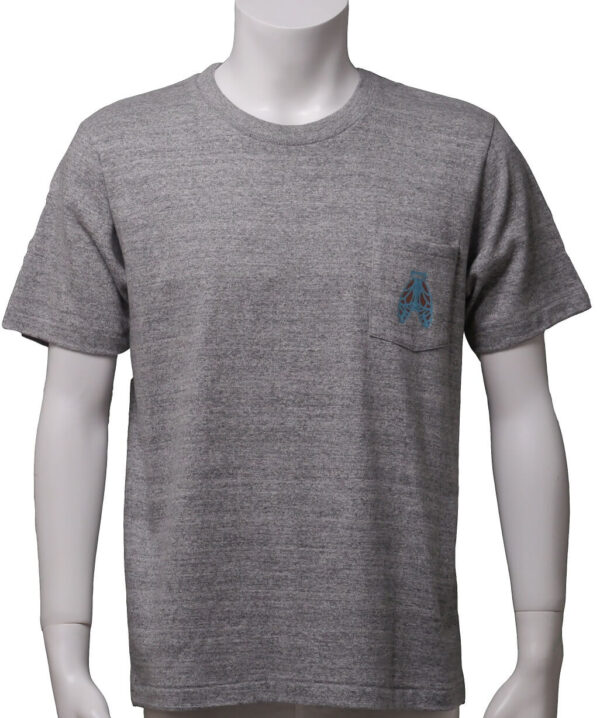 "Cicada" ポケットつきクルーネックTシャツ グレー地 半袖 - 画像 (2)