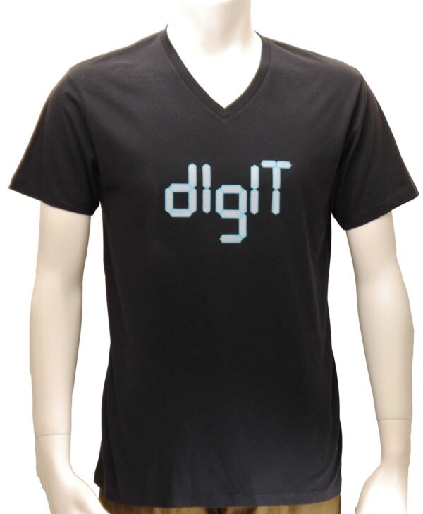 "digit" Vネック ネイビー地 半袖