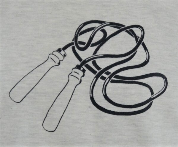 "Jump Rope" ラグラン オートミール x 紺プリント　七分袖 - 画像 (3)