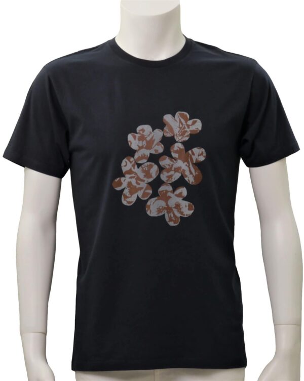 floral - ネイビー クルーネックTシャツ