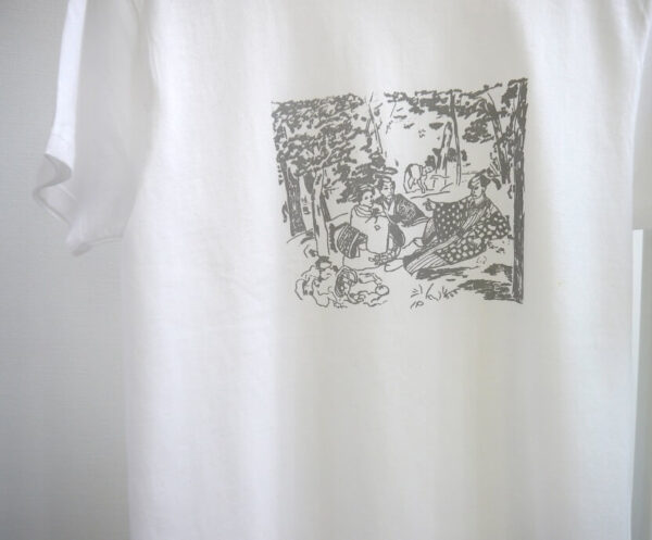 草上の昼食 Le Déjeuner sur l'herbe - 白地 ✕ グレー　半袖 クルーネック - 画像 (3)
