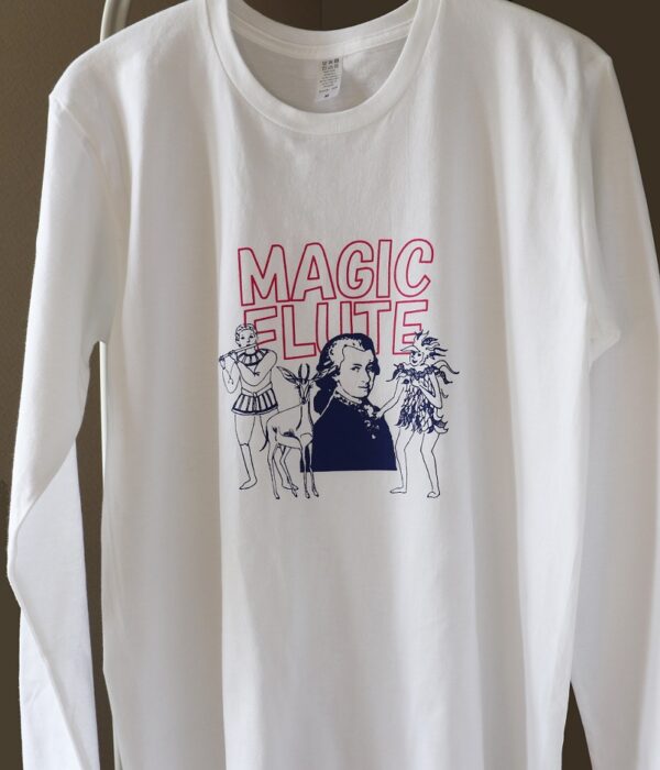魔笛 Magic Flute - 白地クルーネック長袖Tシャツ - 画像 (2)