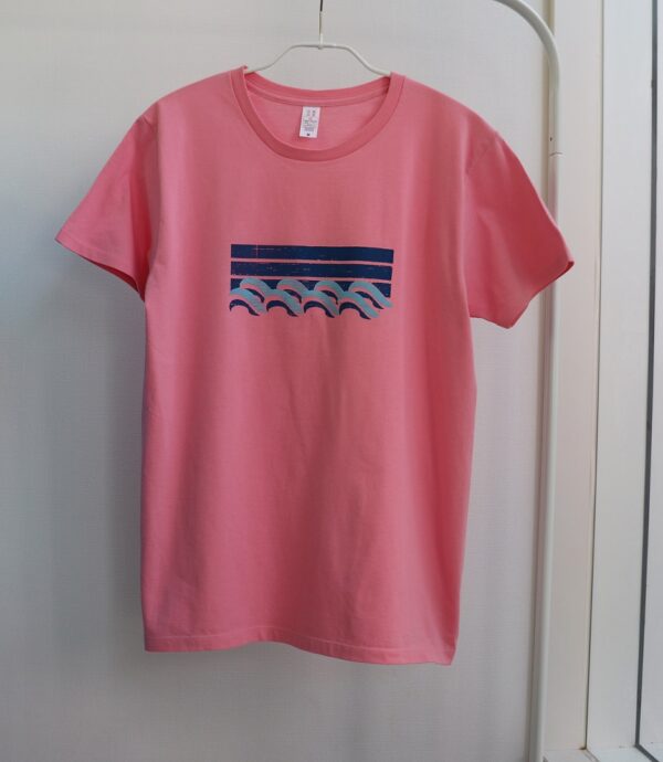 Surf - 半袖Tシャツ - クルーネック　水色/ピンク - 画像 (5)