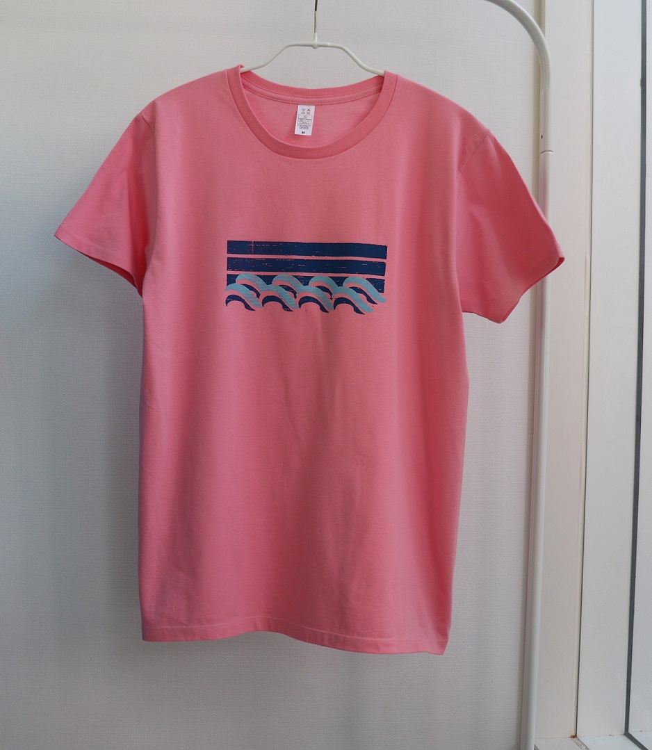 Surf - 半袖Tシャツ - クルーネック　水色/ピンク