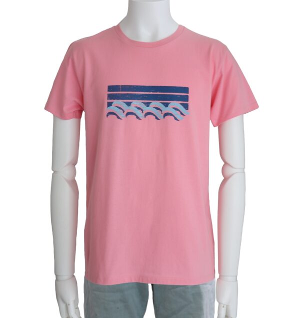 Surf - 半袖Tシャツ - クルーネック　水色/ピンク - 画像 (7)