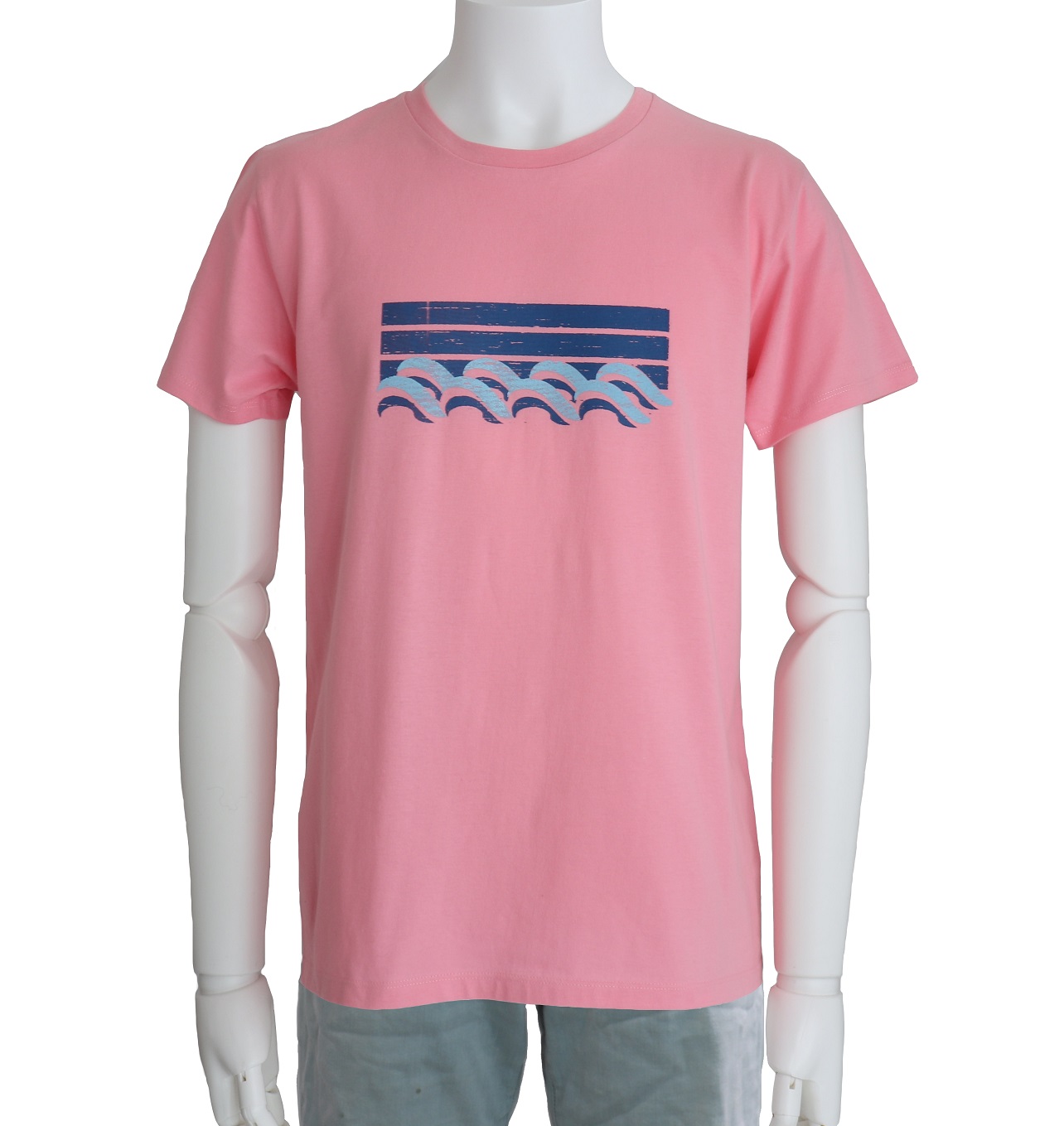 Surf - 半袖Tシャツ - クルーネック　水色/ピンク