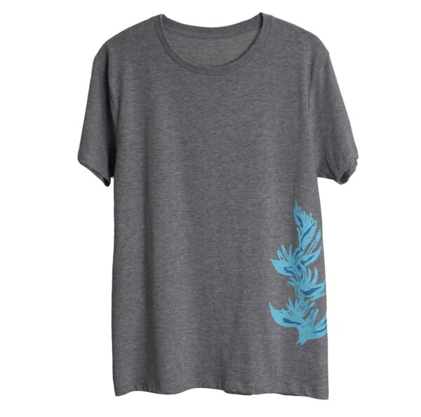Heliconia ヘリコニア - 南国の植物 -　グレー/ブラック/ネイビーTシャツ