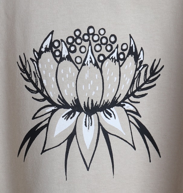 Exotic Flower - 半袖Tシャツ - ビッグシルエット　ベージュ