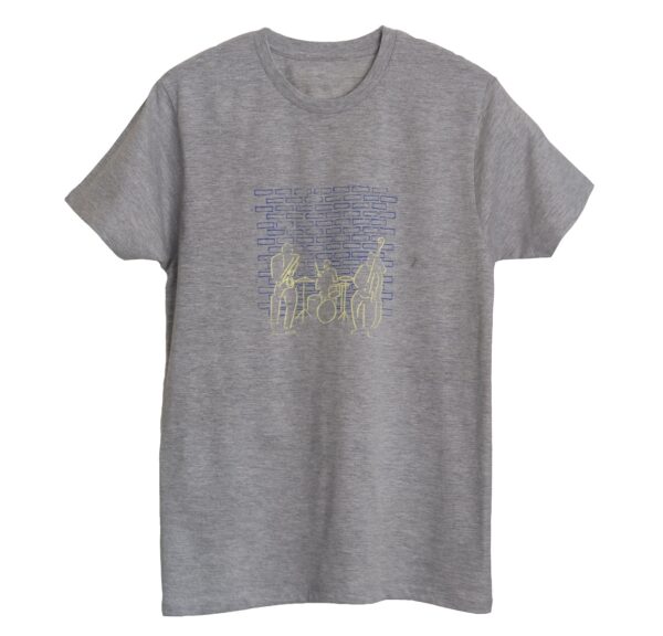 Jazz Artists　ジャズを演奏する人々 ー　グレー　クルーネックTシャツ