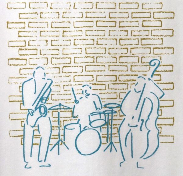 Jazz Artists　ジャズを演奏する人々 ー　白地　クルーネックTシャツ - 画像 (3)