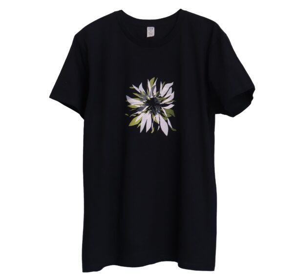 Fireworks - 花々華々と　ネイビー地　クルーネックTシャツ