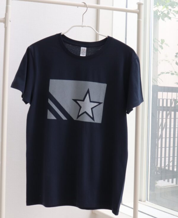 Star – スポーツウェア風デザインのTシャツ　ネイビー✕グレー　クルーネックTシャツ - 画像 (2)
