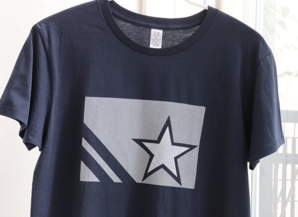 Star – スポーツウェア風デザインのTシャツ　ネイビー✕グレー　クルーネックTシャツ - 画像 (3)