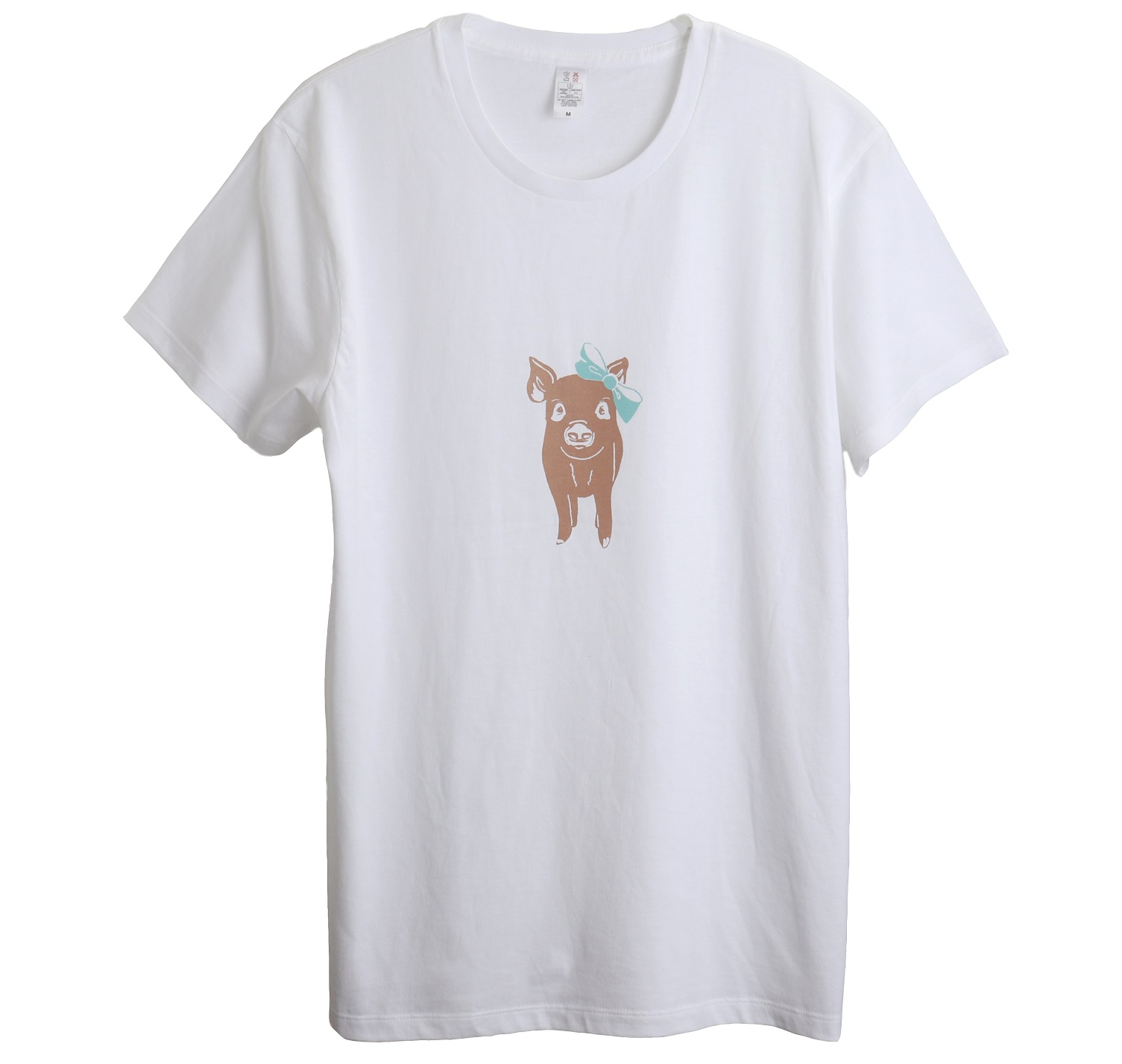 Piggy リボンをつけた子豚 半袖Tシャツ