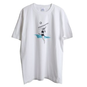 Beach Volleyball - ビーチバレー （Navyblue）- 白地半袖厚地Tシャツ