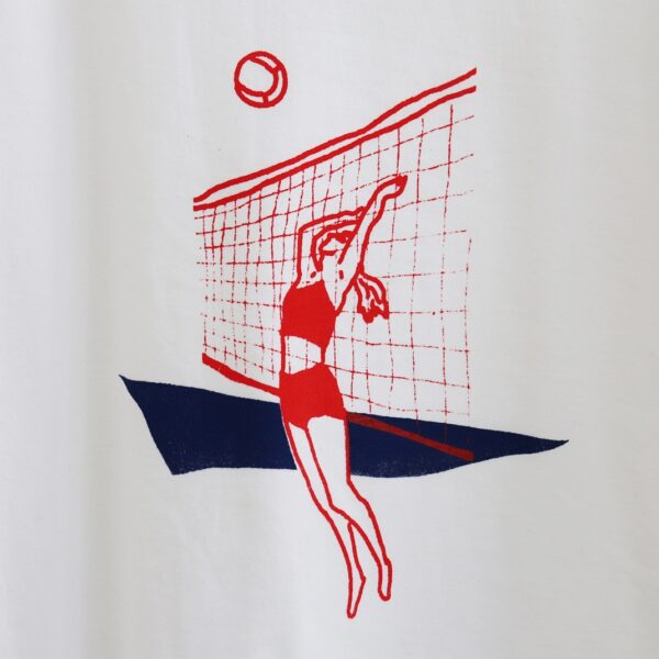 Beach Volleyball - ビーチバレー （Red）- 白地半袖Tシャツ - 画像 (2)
