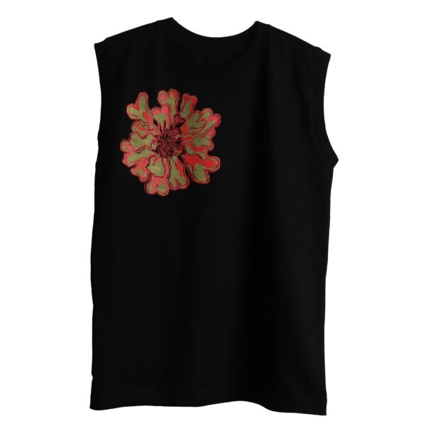marigold - tubular flower, ray flower - マリーゴールド 黒カットソー - 画像 (2)