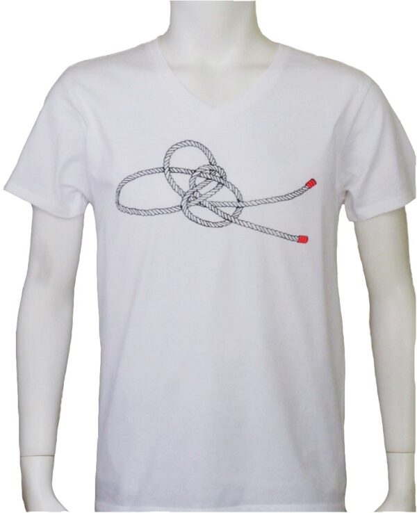 "Bowline Knot" Crew Neck/V Neck White Short-sleeved - Image 2