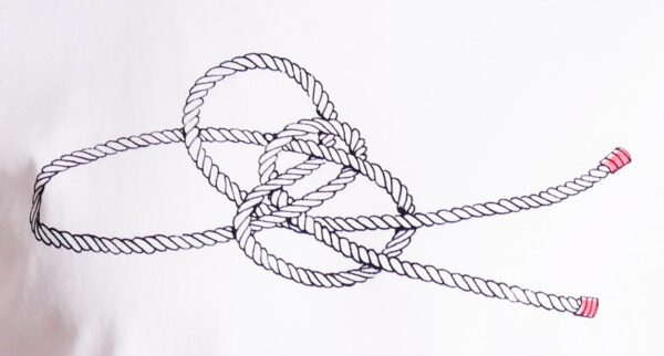 "Bowline Knot" Crew Neck/V Neck White Short-sleeved - Image 3