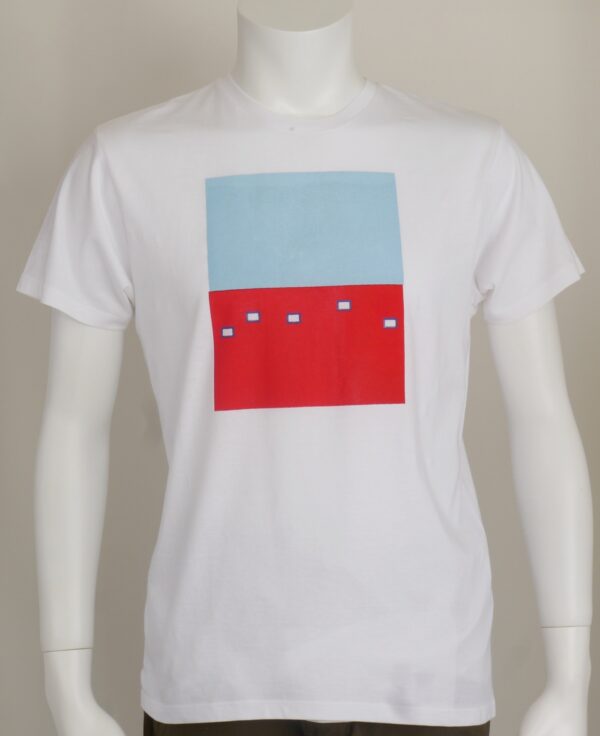"Non Title003" Crew Neck White Short-sleeved