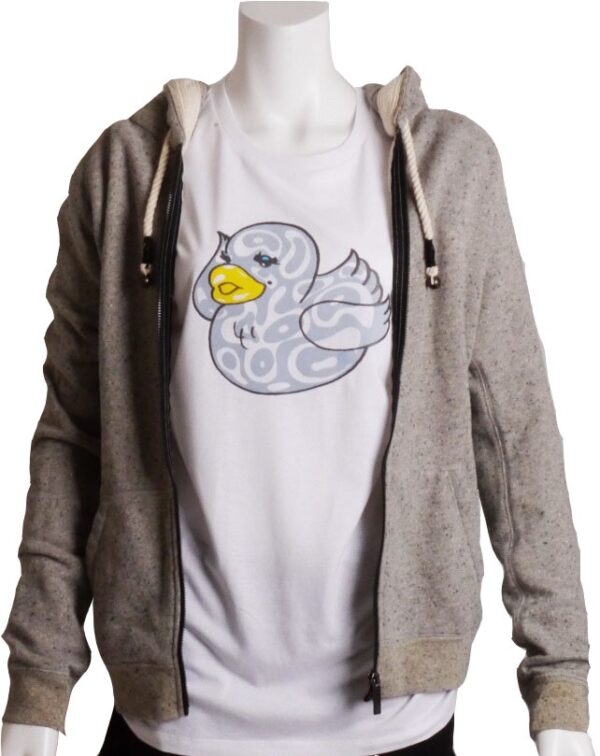 "Marilyn Duck Gray + Pale Blue" Crew Neck/V Neck White Short-sleeved - Image 5