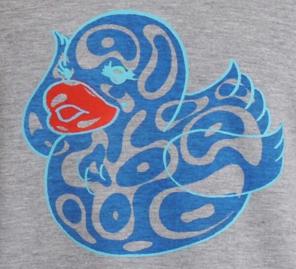 "Marilyn Duck Blue" V Neck Gray Short-sleeved - Image 2