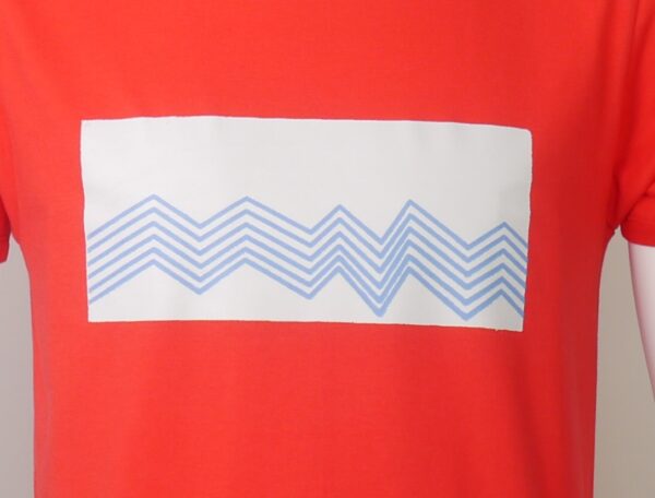 "Wave" Crew Neck Red Short-sleeved - Image 3