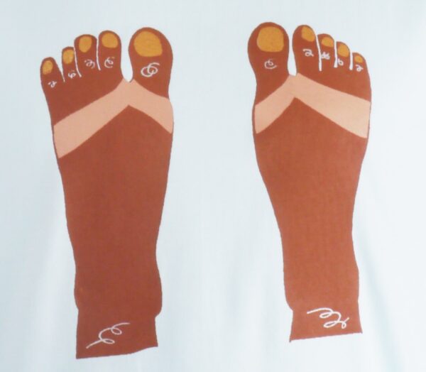 "Mens  Sandal Suntan" Crew Neck Sherbet-blue Short-sleeved - Image 4