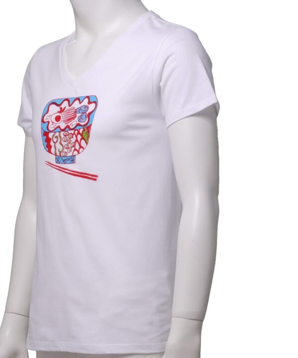 "Shall We Ramen" Crew Neck /  V Neck White Short-sleeved - Image 6