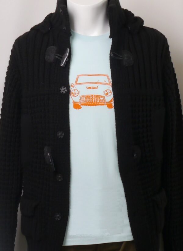 "Convertible" Crew Neck Sherbet-blue Short-sleeved - Image 3