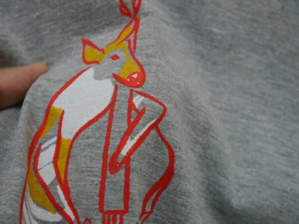 "Okapia Johnstoni Playing Bass" V Neck  Gray Short-sleeved - Image 7