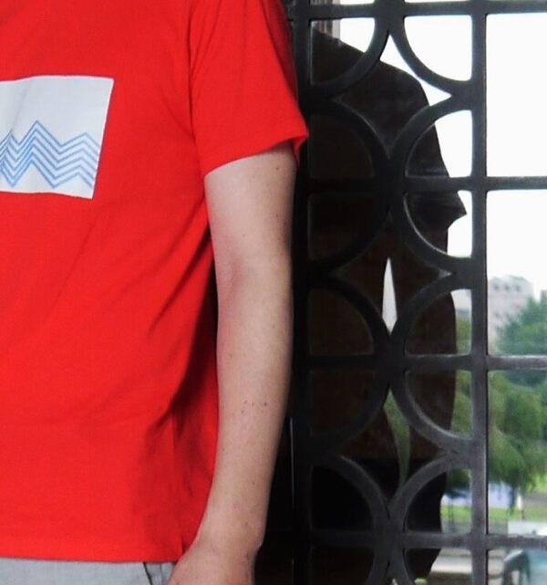 "Wave" Crew Neck Red Short-sleeved - Image 4