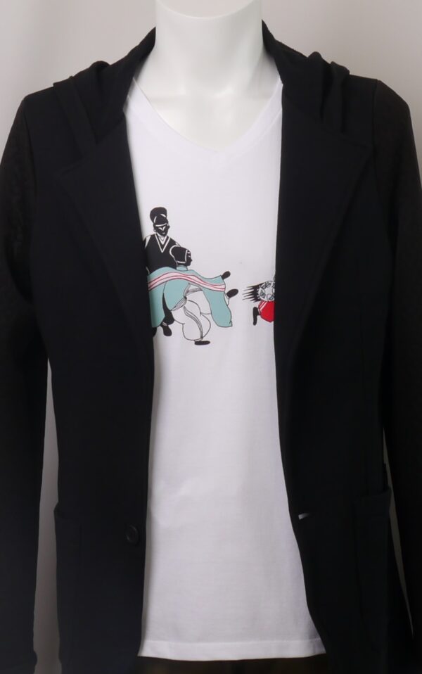 "Soccer in Kimono" V Neck White Short-sleeved - Image 3