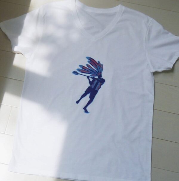 "Lacrosse Player" V Neck White Short-sleeved - Image 3