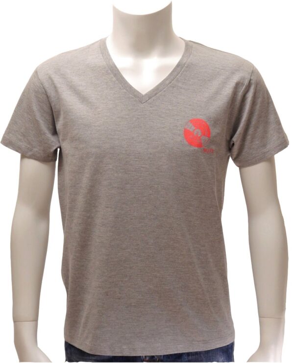 "Aaudiophiles" V Neck Gray Short-sleeved - Image 2