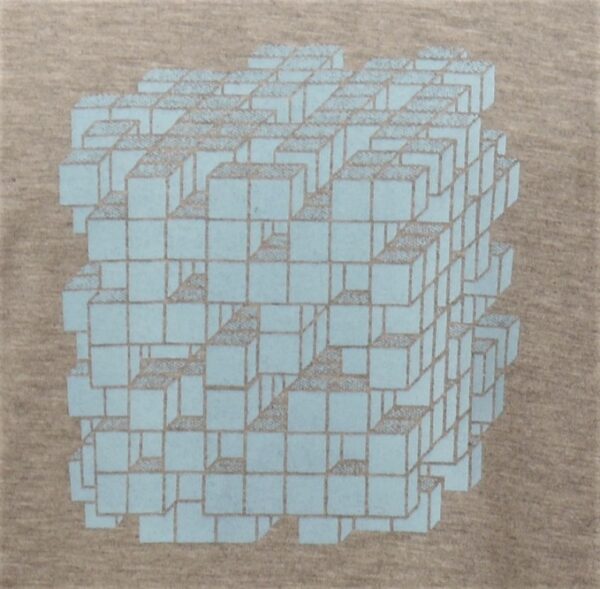"Cubic 01" V Neck Gray Long-sleeved - Image 3