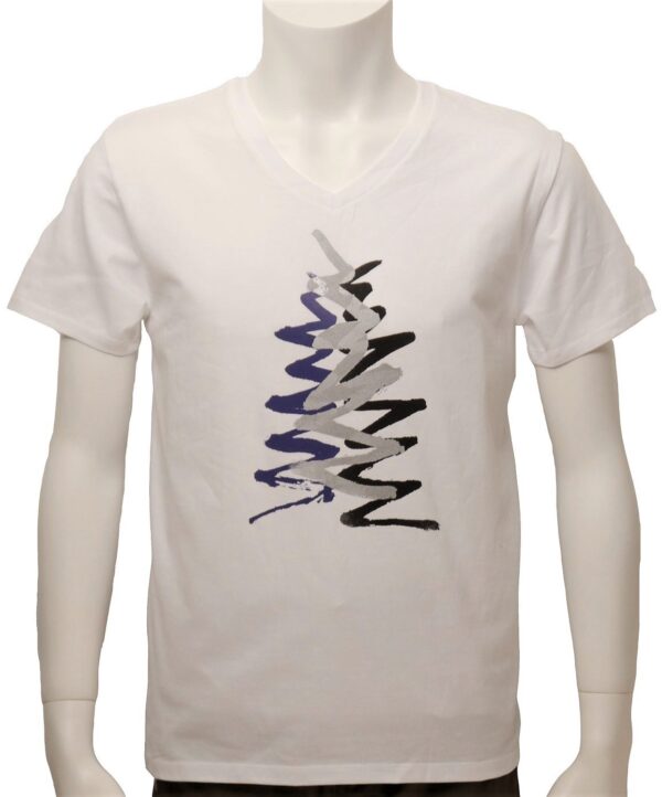 "Forest" V Neck White Short-sleeved