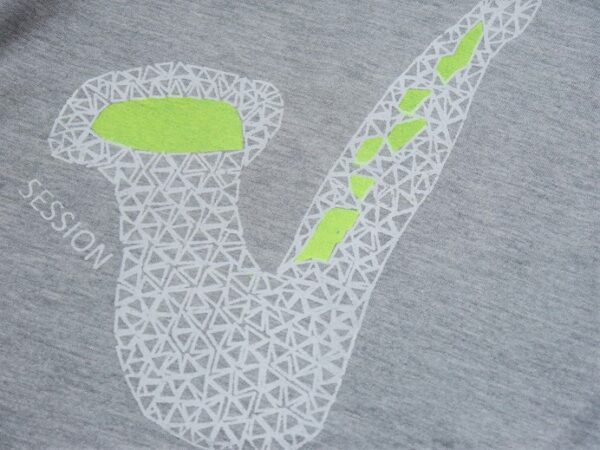 "Sax Session" V Neck Gray Short-sleeved - Image 5