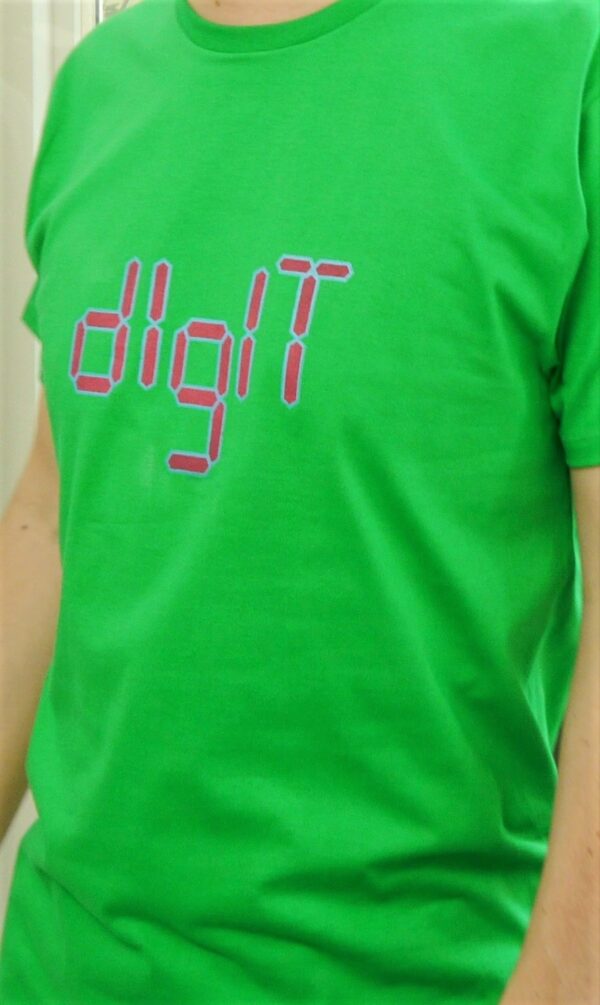 "digit" Crew Neck Bright Green Half-sleeved - Image 3