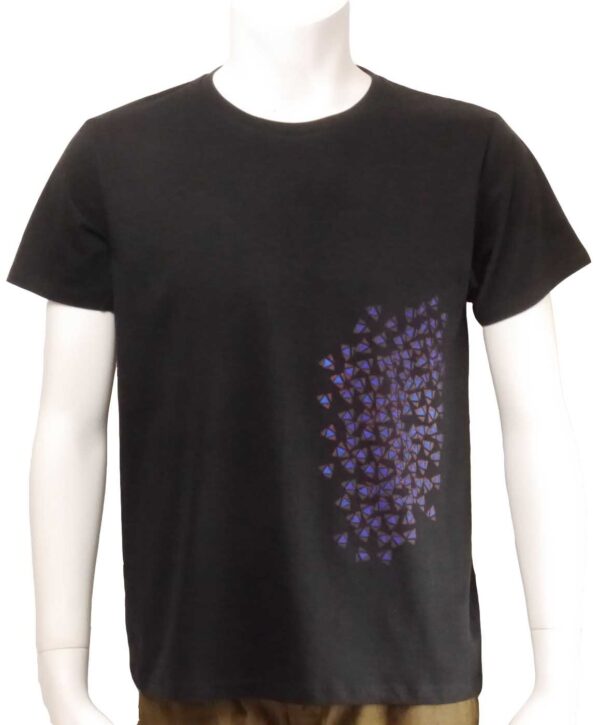 "Studs" Crew Neck Black Short-sleeved　
