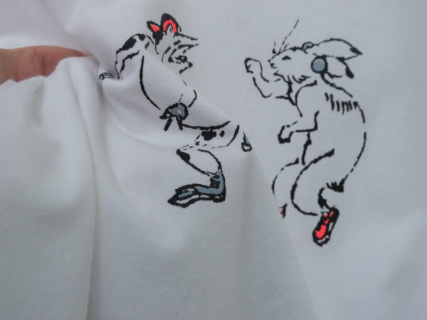 street "Choju-Giga" Crew Neck / V Neck White Short-sleeved - Image 4