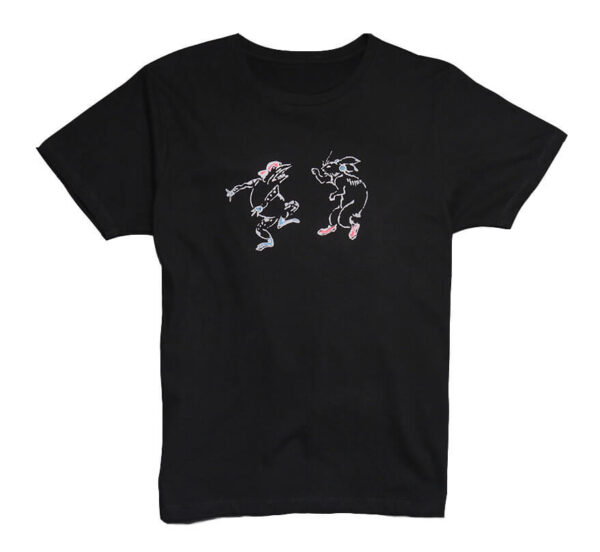 street "Choju-Giga" Crew Neck Smoke Black Short-sleeved