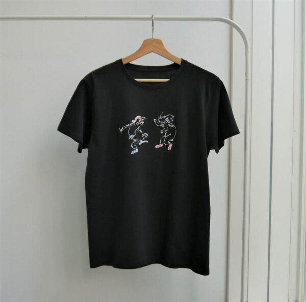 street "Choju-Giga" Crew Neck Smoke Black Short-sleeved - Image 3