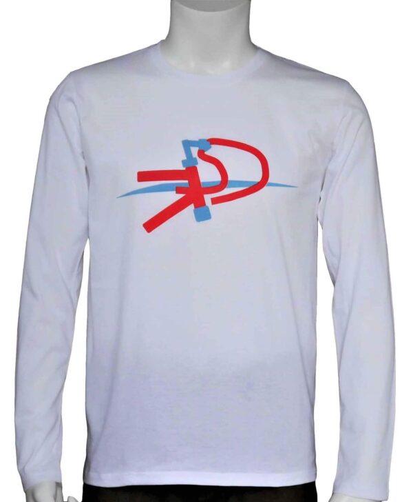 "Go Cycling" Crew Neck White Long-sleeved