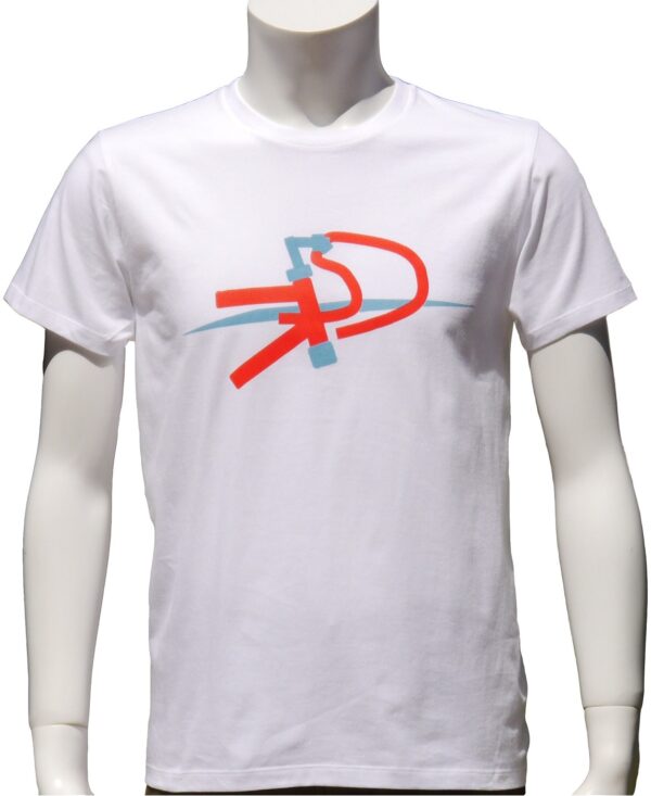 "Go Cycling" Crew Neck White Short-sleeved