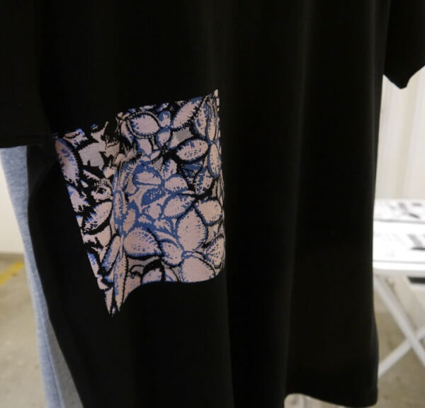 "leaves" - Black Half Sleeved T-shirt - Image 2