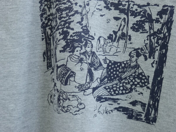 Ukiyo-e Le Déjeuner sur l'herbe (The Luncheon on the Grass)  - Gray x White - Half Sleeved Crew Neck - Image 4