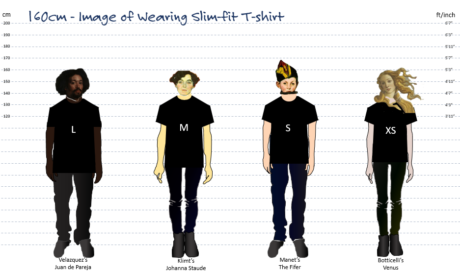 Size Guide - 160cm / 5 feet 3 inches