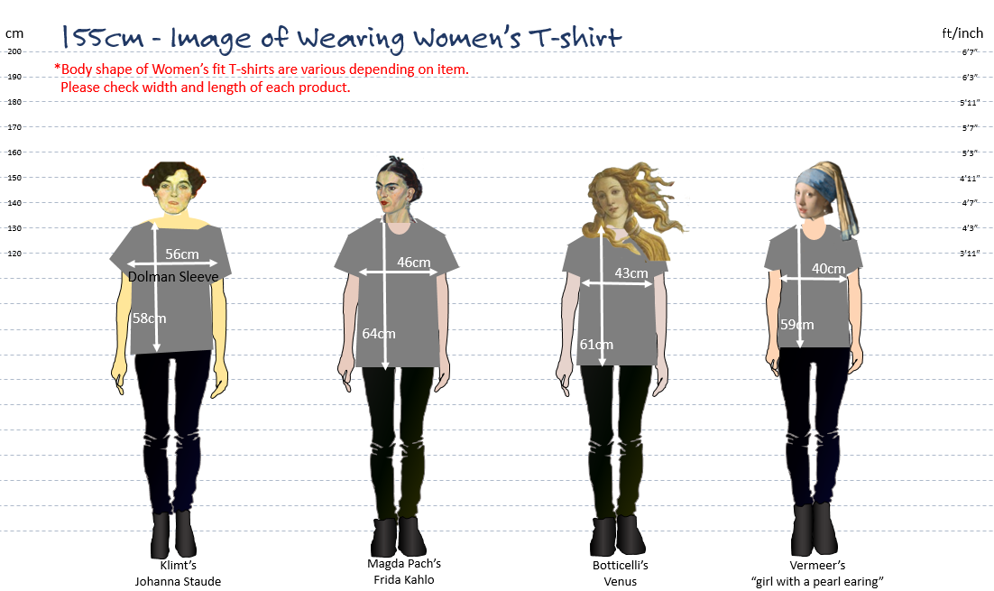 Size Guide - 155cm / 5 feet 1 inches